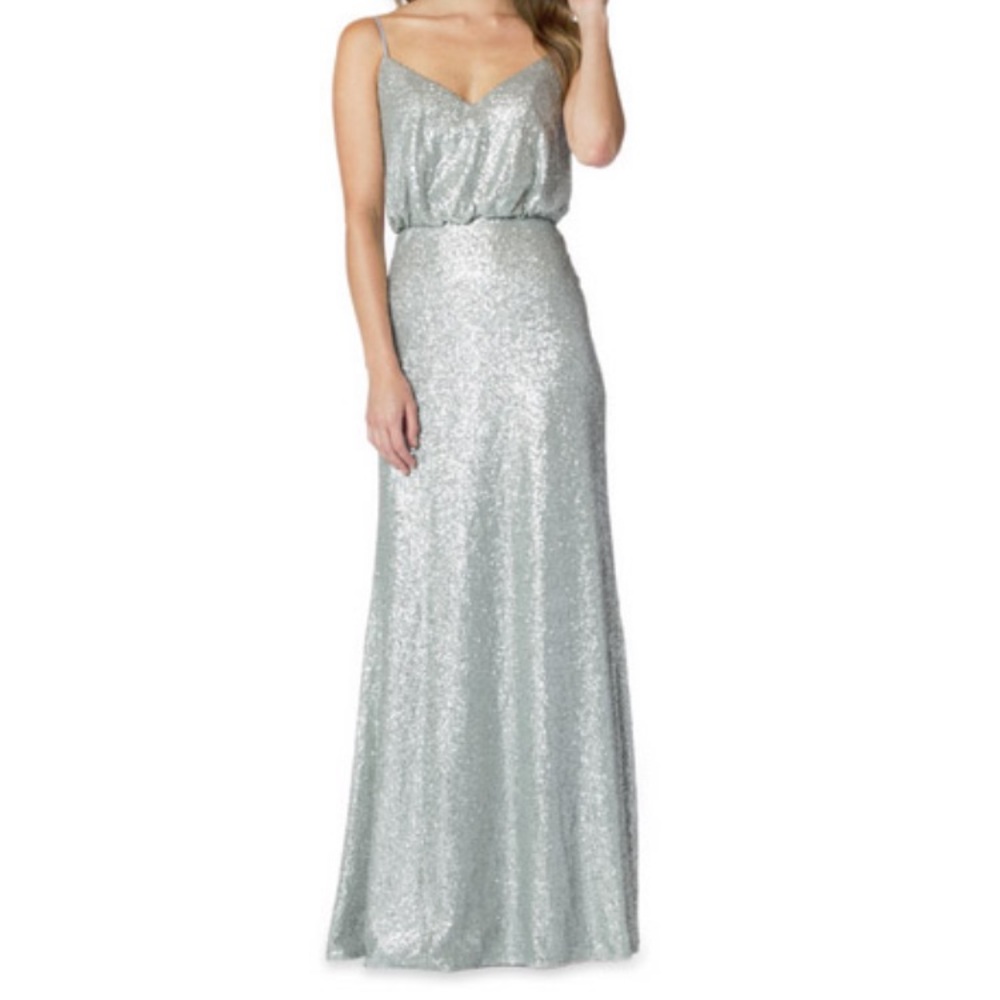 Bari Jay sequin prom bridesmaid dress #1624 champagne